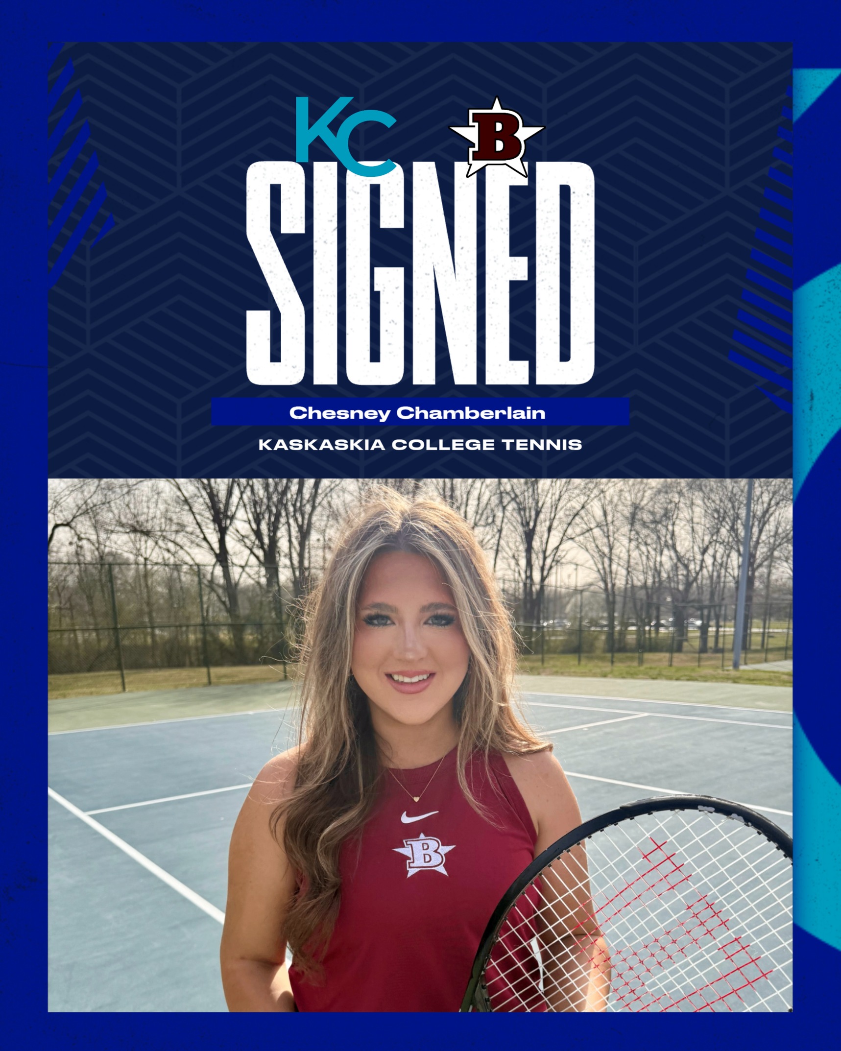 Chesney Chamberlain signs with Kaskaskia Tennis!
